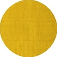 thumbnail image 1 of Ahgly Company Machine Washable Indoor Round Abstract Yellow Modern Area Rugs, 7' Round, 1 of 4