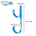 thumbnail image 2 of WWD POOL Swimming Pool Aluminum Pole Hanger Set, Blue, 2-Pack (4 Hooks), for Telescoping Poles, Leaf Rakes, Skimmers, Nets, Brushes, Vacuum Hoses, 2 of 3