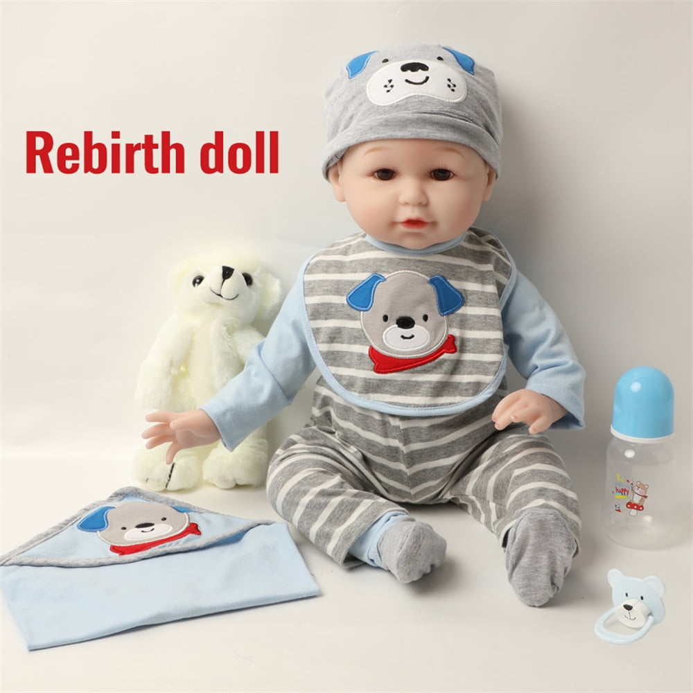 22" Soft Silicone Vinyl Reborn Baby Doll Lifelike Newborn Boy Child Toy Kid Gift 