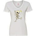 thumbnail image 3 of Inktastic Cute Dancing Skeleton Women's V-Neck T-Shirt, 3 of 5