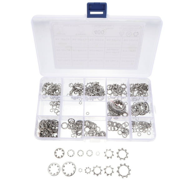 400 Pcs Stainless External Internal Serrated Lock Washer Split Lock Washer Set