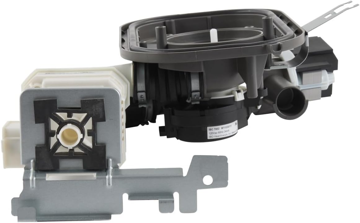 Whirlpool W11460946 OEM Part-Replaces W11243648 Dishwasher Pump and Motor Assembly, Black