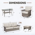 thumbnail image 2 of Opohoro 6 Pieces Patio Furniture Set, Outdoor Conversation Set with Gray Wicker Rattan, Patio Couch Set with Swivel Chair, Ottoman and Coffee Table, Ideal for Porch Balcony Garden, 2 of 15