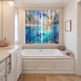 thumbnail image 3 of Ocean Dolphins Kitchen Curtains 84 Inch Length, Summer Coral Coconut Trees Tropical Fish Grommet Top Bedroom Living Room Curtains, Light Filtering Cafe Curtain Drapes 2 Panels Set 104''x84'', 3 of 9
