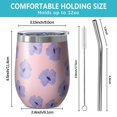 thumbnail image 5 of 12oz Stemless Wine Tumblers Pioneer Flower Floral Print Pattern Vacuum Insulated Stainless Steel Travel Tumbler Cups Mug with Lid and Straw for Champaign,Cocktail,Beer with Cleaning Brush, 5 of 5
