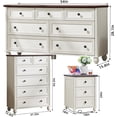 thumbnail image 2 of Joaxswe Farmhouse 4-Piece Bedroom Set: 54" Dresser, 43.5" Chest, 2 Nightstands with Charging Station, Wood Furniture for Living Room Hallway, White, 2 of 9