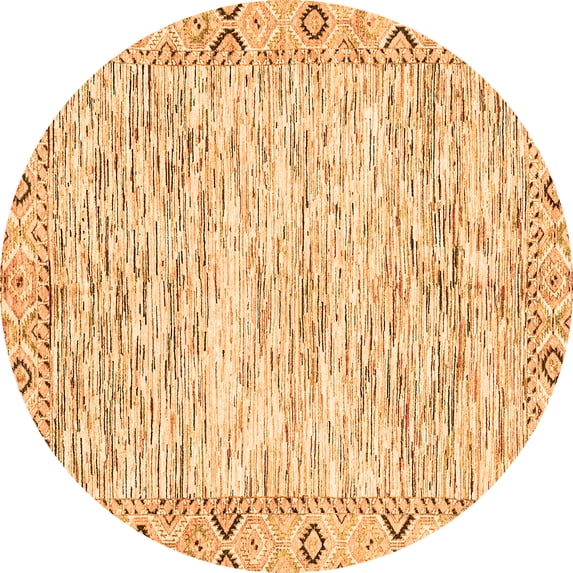 Ahgly Company Indoor Round Abstract Orange Modern Area Rugs, 5' Round