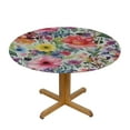 thumbnail image 3 of ONETECH  Spring Summer Floral Round Tablecloth Flower Table Clothes Multicolor Rustic Reusable Circle Table Cover for Picnic Party Dining Room Home Indoor Outdoor Decor, 3 of 7