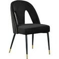 thumbnail image 2 of Meridian Furniture Akoya Velvet Dining Chair, Black (Set of 2), 2 of 6