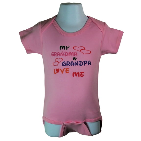 My Grandma & Grandpa Love Me Bodysuit (Size6-12 Months) Color Pink