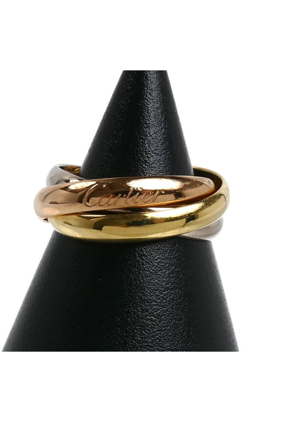 Pre-Owned CARTIER Cartier 18K Yellow Gold Pink White Trinity Ring B4052753 53 7.4g Women's
