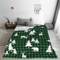 thumbnail image 5 of Fuzoiu Christmas tree green plaid Print Ultra-Soft Micro Fleece Blanket,All Seasons Flannel Throw, Lightweight Blanket for Bed, Sofa, Couch, Movie Night, Camping, and Travel-80"x60", 5 of 7
