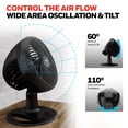thumbnail image 6 of Honeywell 10 inch Bedroom TurboForce Power Plus Black Oscillating Table Fan with 35ft Air Circulation Power, 3 Speeds, and 45° Pivot, HPF860BWM, 6 of 8