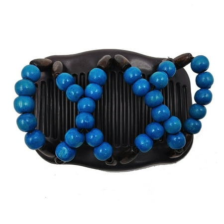- Bead Stretchy Women Hair Combs Double Magic Wooden Comb Clip Hairpins