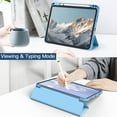 thumbnail image 7 of JETech Case for iPad (A16) 11th/10th Generation (2025/2022) with Pencil Holder, Clear Transparent Back Shell Slim Stand Shockproof Tablet Cover, Auto Wake/Sleep (Sky Blue), 7 of 7