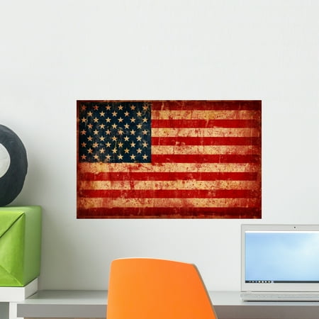 - Flag Usa Wall Mural Decal by Wallmonkeys Vinyl Peel and Stick Graphic (18 in W x 12 in H)