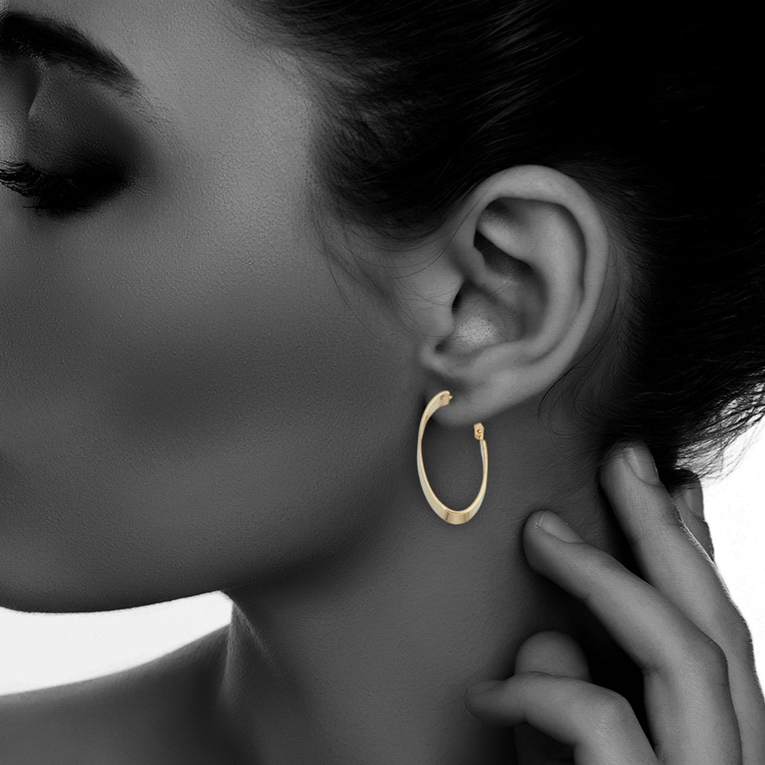 X & O Gold Plated 7mm X 40mm Oval Earring