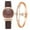 Brown, variant on Womens Watch Gifts Set with Bracelet for Lady Female Minimalist Simple Slim Thin Casual Dress Analog Quartz Wrist Watches Waterproof