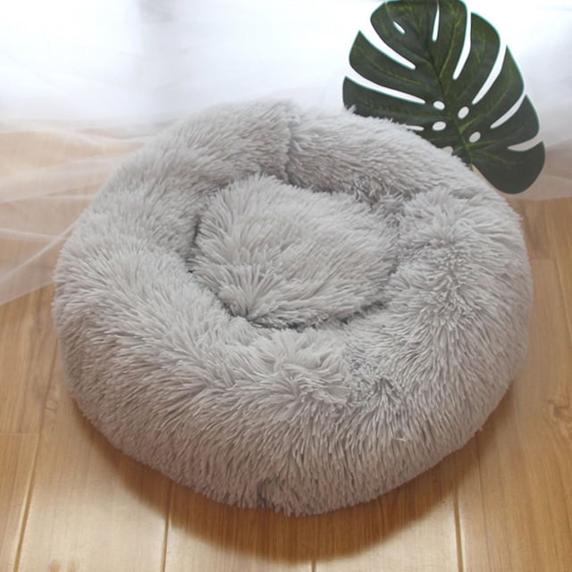 Perrera de peluche para gatos, cálida y redonda, para invierno, para mascotas pequeñas y medianas, suministros para perros