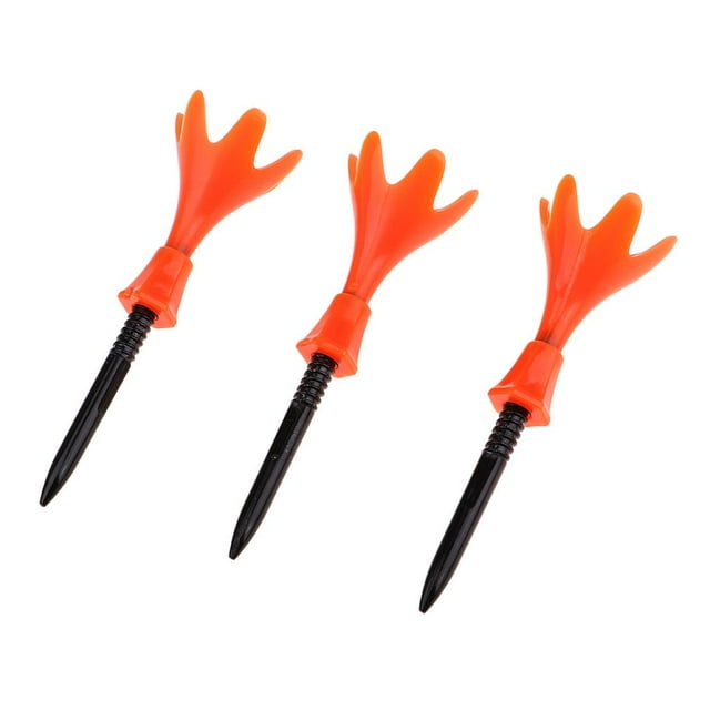 jinwen 3Pcs Premium Plastic Rotatable Golf Tees Adjustable Height Exercise Accessories Orange
