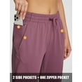 thumbnail image 5 of BALEAF Fleece Lined Sweatpants Joggers Women Waterproof Thermal Warm Pants Cold Weather Running Gear Hiking Jogging Rose M, 5 of 6