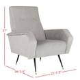 thumbnail image 3 of SAFAVIEH Aida Velvet Retro Mid-Century Accent Chair Grey, 3 of 7