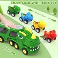 thumbnail image 2 of Camiones de juguete HEGUD con dinosaurios para niños pequeños de 1 a 5 años, 2 of 8