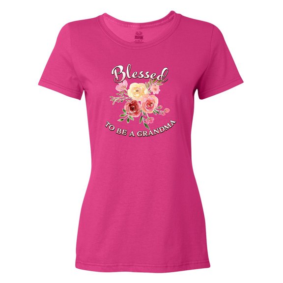 Inktastic Blessed to Be a Grandma- Flowers Women's T-Shirt