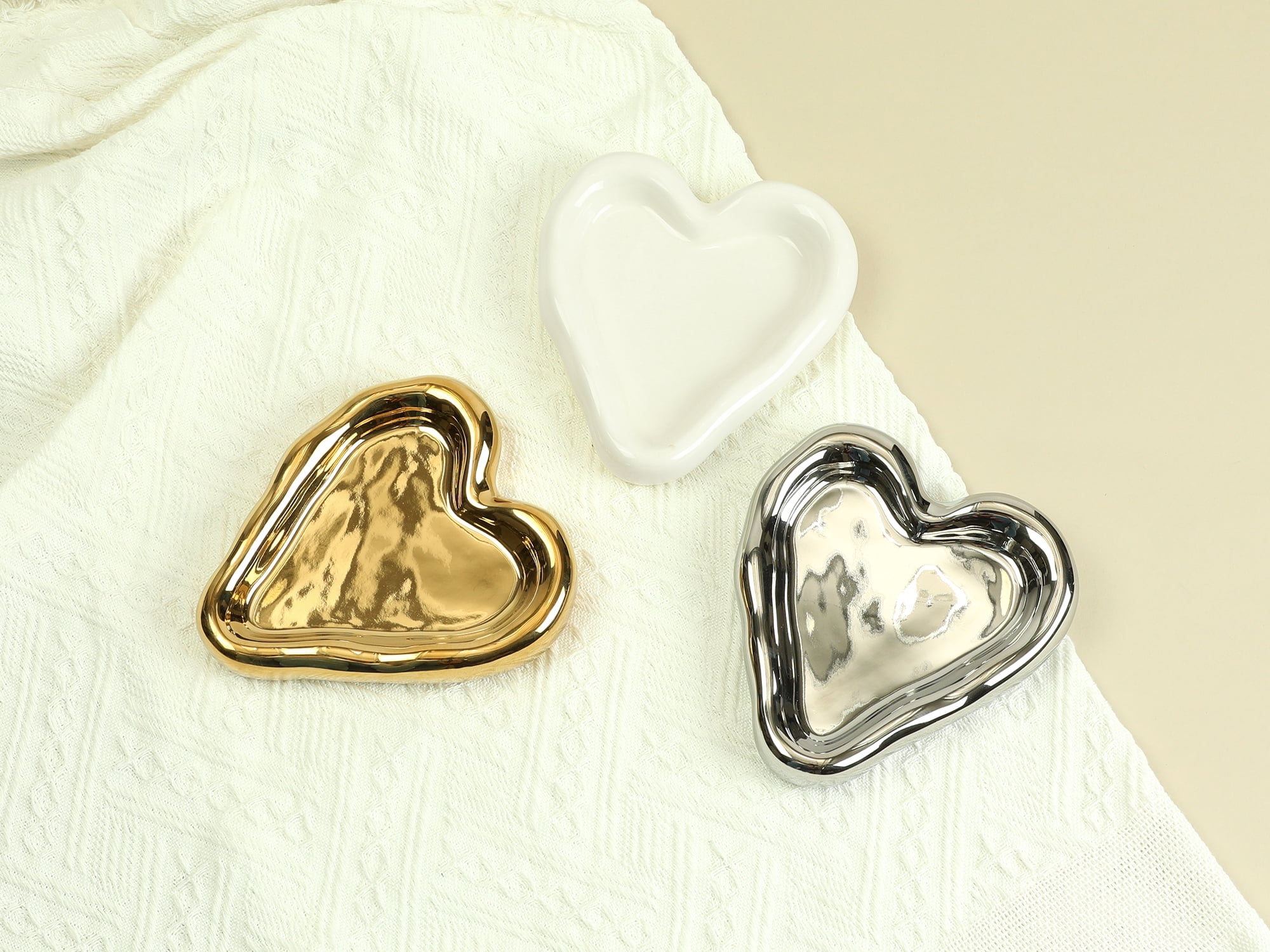 Unique Bargains Ceramic Jewelry Tray Decorative Trinket Dish Organizing Jewelry Box White