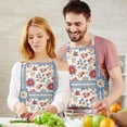 thumbnail image 3 of Pioneer Flower Floral Print Pattern Apron for Women and Men, Cotton Linen Waterproof with Pockets, Adjustable, 33x27 Inch for Kitchen, Gardening, BBQ, Salon, 3 of 6