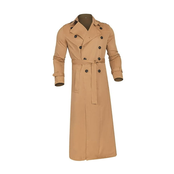 ジャケット・アウター OVERCOAT Double Breasted Jacket Men's Trench Coat Double Breasted Long Jacket Overcoat