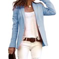 thumbnail image 1 of Chaqueta Informal Blazer informal para mujer, color caramelo, moda, trabajo, oficina, chaquetas, uso diario (azul L) Ygjytge para Mujer Azul T M, 1 of 8
