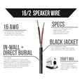 thumbnail image 2 of Voltive 16/2 Speaker Wire - CL3 - In-Wall & Direct Burial - OFC - 250FT - Black, 2 of 6