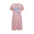 thumbnail image 5 of HomeGardon Women's Sleepwear Nightgowns for Women,Women's Oversized Short Nightgown Fashion Chest Print Short Sleeve Nightdress,S-XXL, 5 of 7