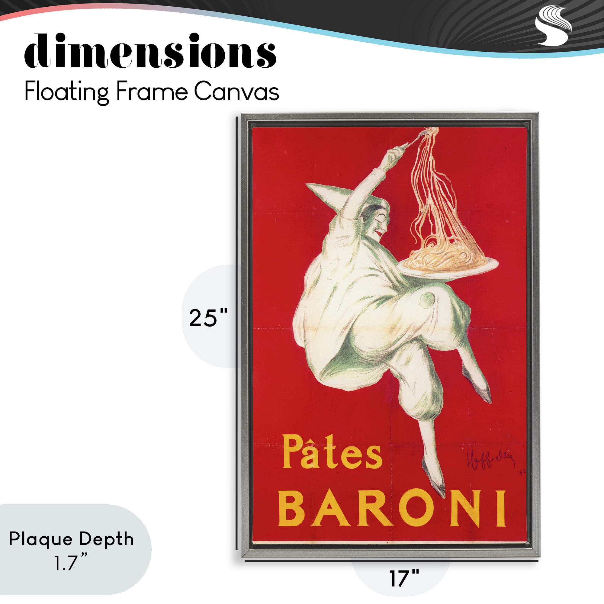 Stupell Industries Pates Baroni Advertisement Gray Framed Floater Canvas Wall Art, design by Vintage Hustle