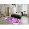 thumbnail image 5 of Ahgly Company Machine Washable Indoor Square Transitional Pastel Purple Pink Area Rugs, 8' Square, 5 of 7