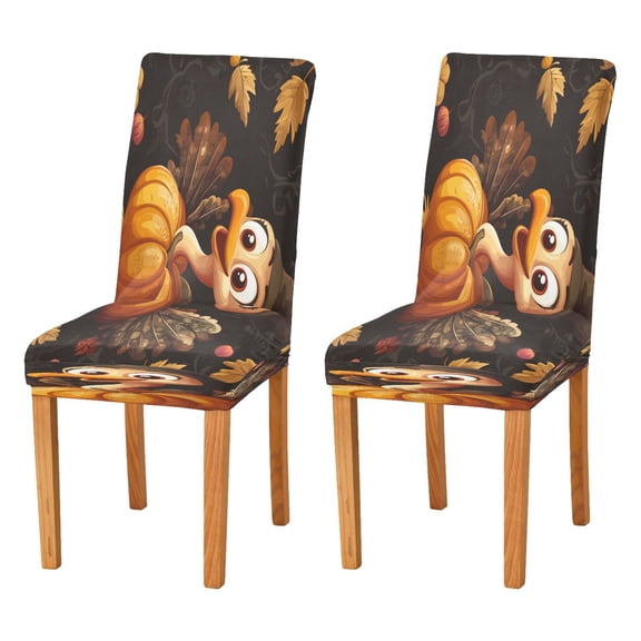 BZSMCE Chairs Slipcovers Dining Chair Covers Chicken and Pumpkin Creative Pattern