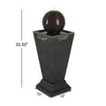 thumbnail image 2 of Outdoor Water Fountains 35.5"H Dark Brown Concrete Tall Column Fountain–LED Light Retro Outdoor Oasis, Durable Decor Feature,Tiered Outdoor Water Fountain, 2 of 12