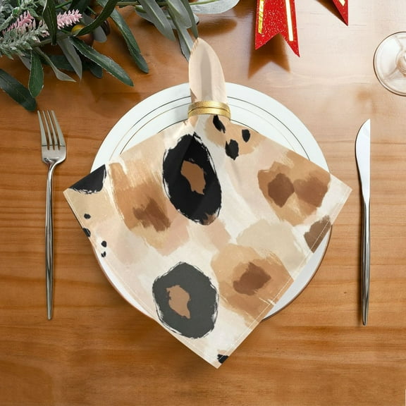 1 Pack 20'' x20" Satin Table Napkins Dinner Napkins for wedding Party Decoration events Cute Leopard Print Pattern