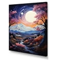 thumbnail image 2 of Designart "violet Navy Blue Mountains Majestic Heights Pointillism" Cottage Wall Art Living Room, 2 of 5
