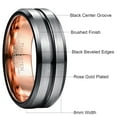 thumbnail image 5 of VAKKI 8mm Tungsten Ring for Men Women Black Groove Wedding Bands Size 6 to 14, 5 of 6