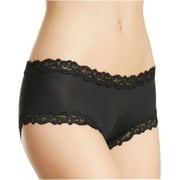 Natori Femme Double Lace Trim Boyshort Panty-Size Large-Black