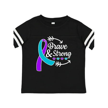 

Inktastic Suicide Prevention Awareness Brave and Strong with Arrows Gift Toddler Boy or Toddler Girl T-Shirt