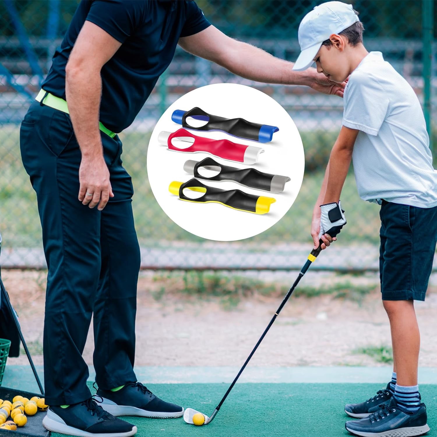 4 Pcs Golf Grip Trainer Attachment for Improving Hand Positioning Right Handed Golf Club Grip Trainer Swing Equipment for Beginner Correct Posture