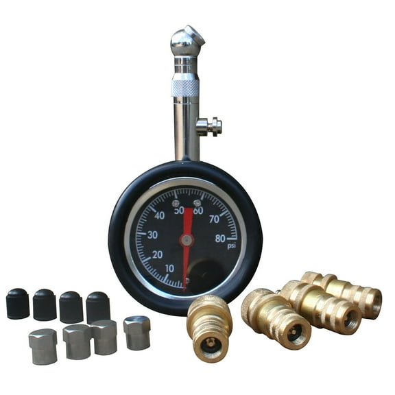 Black Bull 13 Piece Deflators Set with 2-inch Universal Tire Pressure Gauge