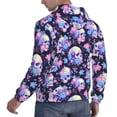 thumbnail image 6 of Honeii cool flower Skull Pattern Mens Hoodies Men's Loose Sleeve Sweatshirt,Pullover Hooded Sweatshirt for Men,Essentials Hoodie-Small, 6 of 7