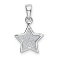 thumbnail image 3 of 925 Sterling Silver Rhodium Plated Glitter Enamel Fabric Star Shaped Pendant, 3 of 3