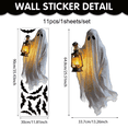 thumbnail image 4 of Kiddiway 4 Types Halloween Lantern Ghost Wall Stickers - Self-Adhesive Scary Bat PVC Decals for Window, Party - Halloween Stickers, Halloween Party Decorations,C, 4 of 9