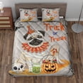 thumbnail image 2 of Trick or Treat Pug Funny Mummy Cosplay Pumpkin Candy Basket Quilt Bedding Set Dog Lover Gifts 1 Blanket Bed Cover 2 Pillowcases - 12016, 2 of 5