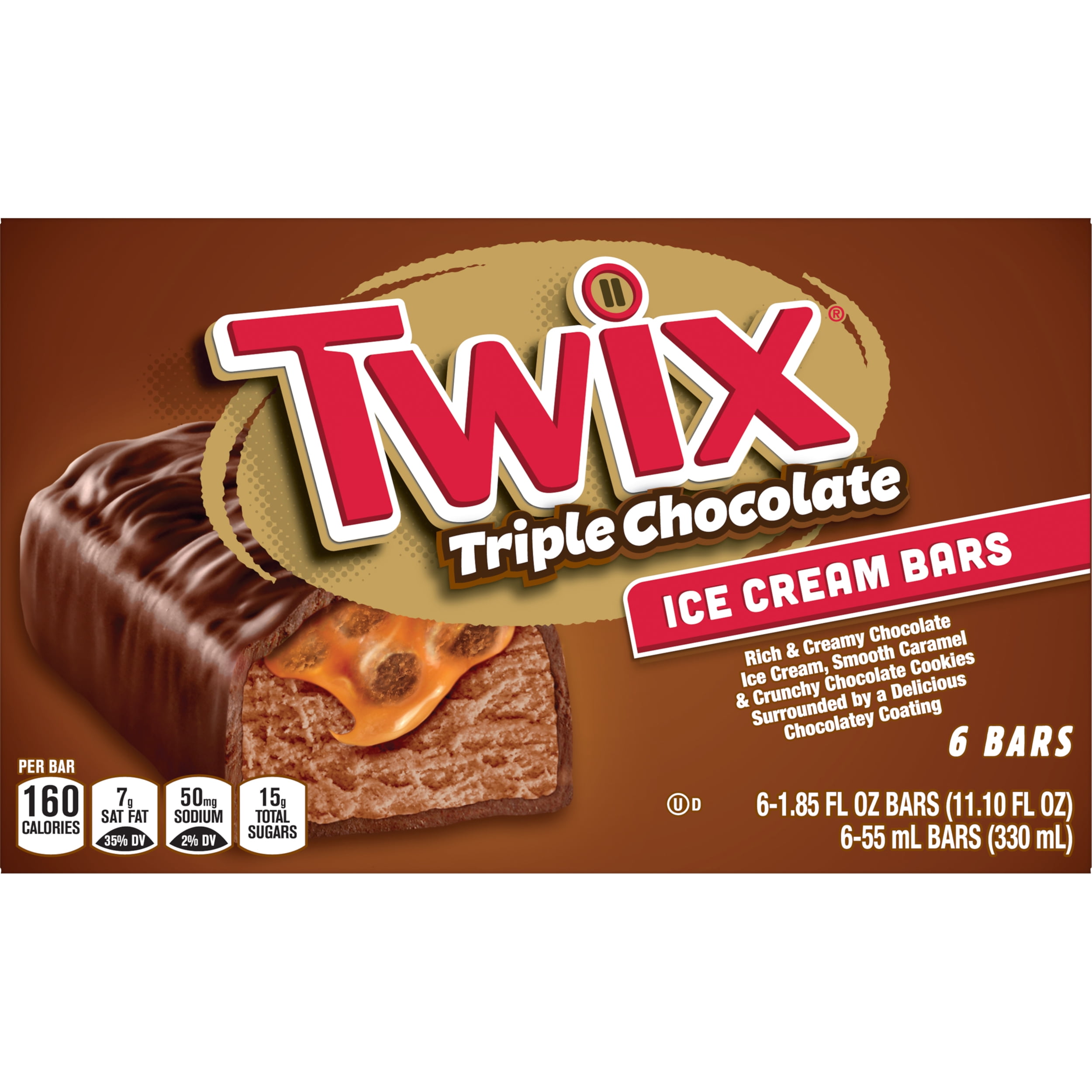 TWIX Triple Chocolate Ice Cream Bars with Chocolate Ice Cream 6Count Box BrickSeek